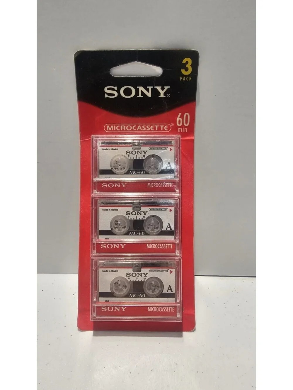 Sony MC-60 Microcassette Tapes 60 Min 3 Pack 3MC60L New Sealed Vintage